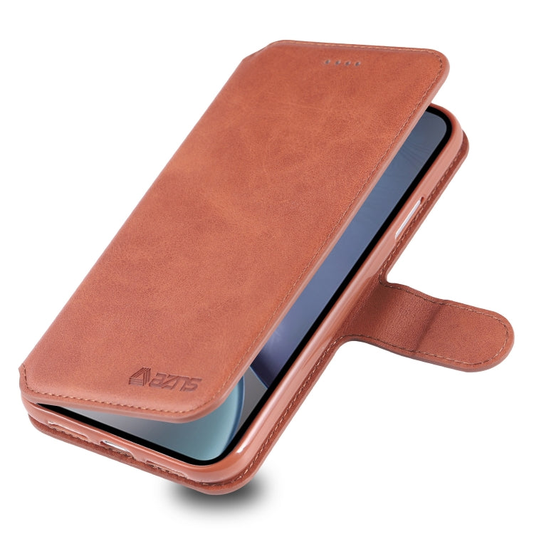 For iPhone XR AZNS Calf Texture Magnetic Horizontal Flip PU Leather Case with Holder & Card Slots & Photo Frame