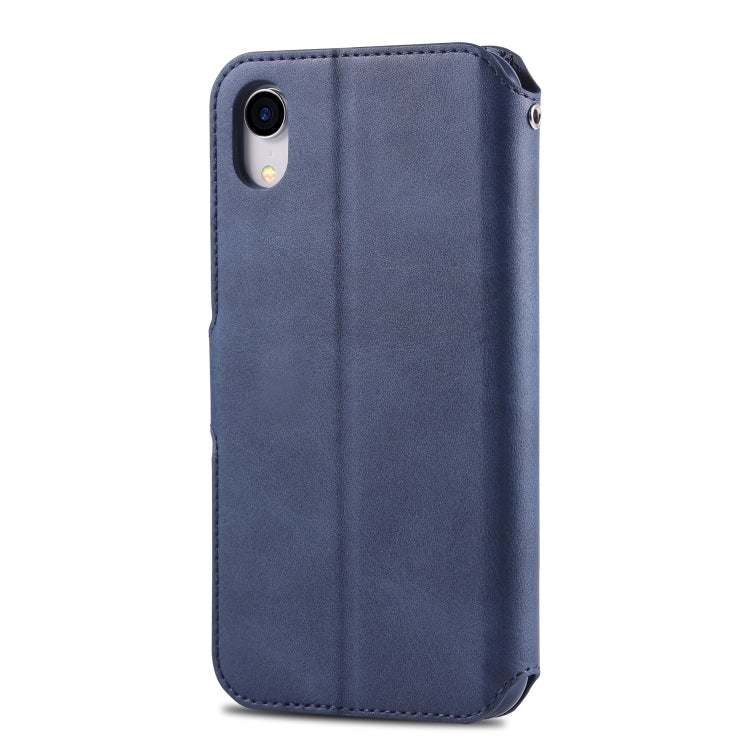 For iPhone XR AZNS Calf Texture Magnetic Horizontal Flip PU Leather Case with Holder & Card Slots & Photo Frame