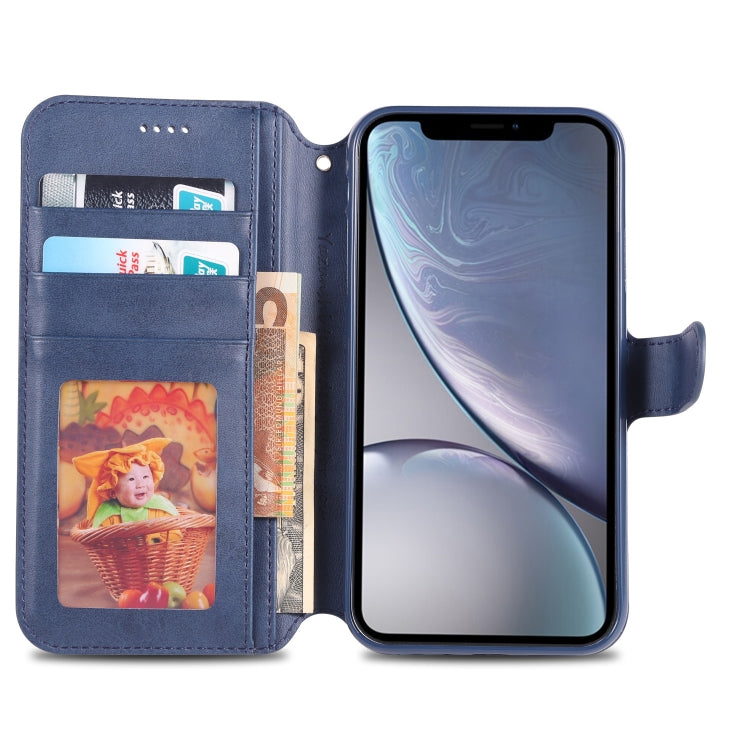 For iPhone XR AZNS Calf Texture Magnetic Horizontal Flip PU Leather Case with Holder & Card Slots & Photo Frame