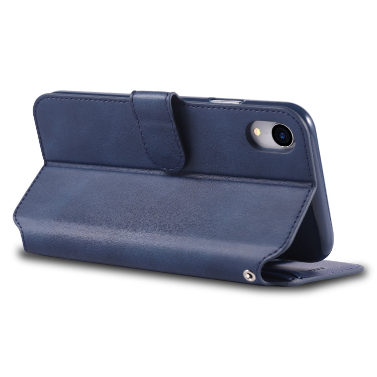 For iPhone XR AZNS Calf Texture Magnetic Horizontal Flip PU Leather Case with Holder & Card Slots & Photo Frame