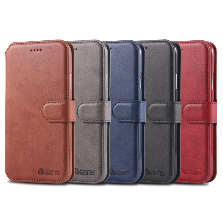 For iPhone XR AZNS Calf Texture Magnetic Horizontal Flip PU Leather Case with Holder & Card Slots & Photo Frame