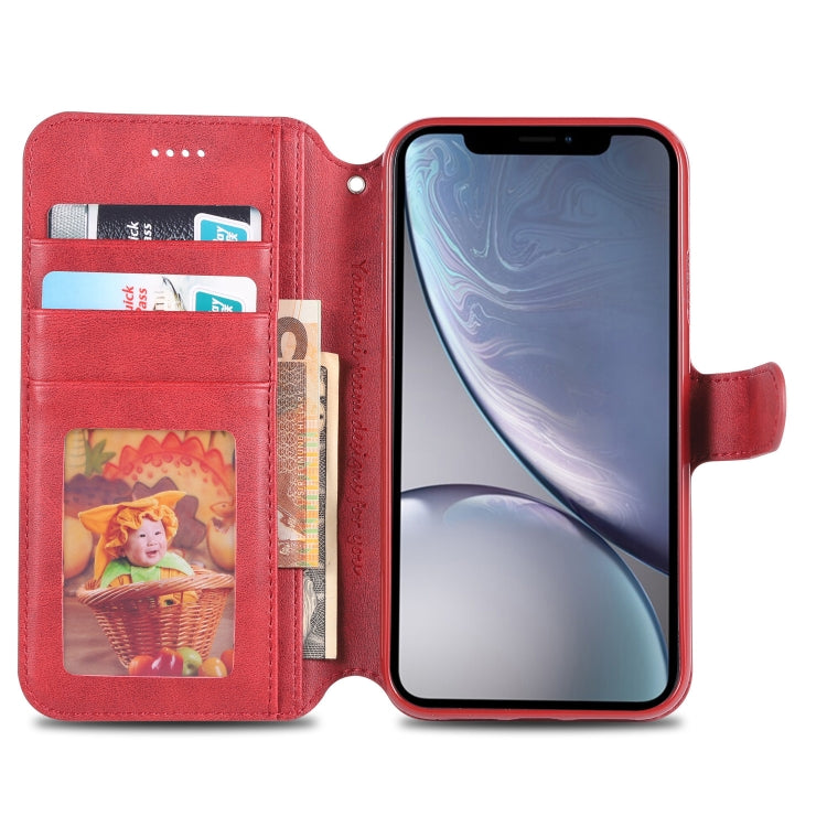 For iPhone XR AZNS Calf Texture Magnetic Horizontal Flip PU Leather Case with Holder & Card Slots & Photo Frame