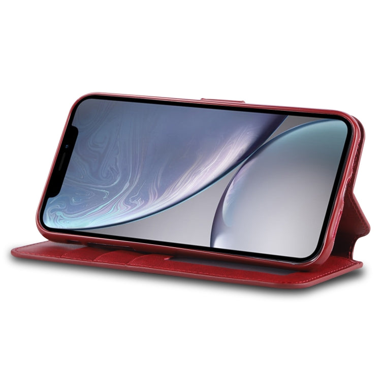 For iPhone XR AZNS Calf Texture Magnetic Horizontal Flip PU Leather Case with Holder & Card Slots & Photo Frame