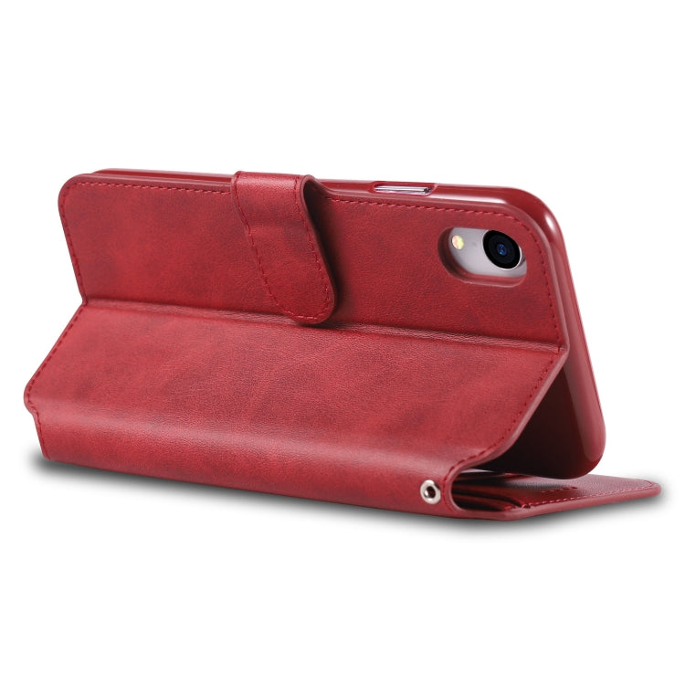 For iPhone XR AZNS Calf Texture Magnetic Horizontal Flip PU Leather Case with Holder & Card Slots & Photo Frame