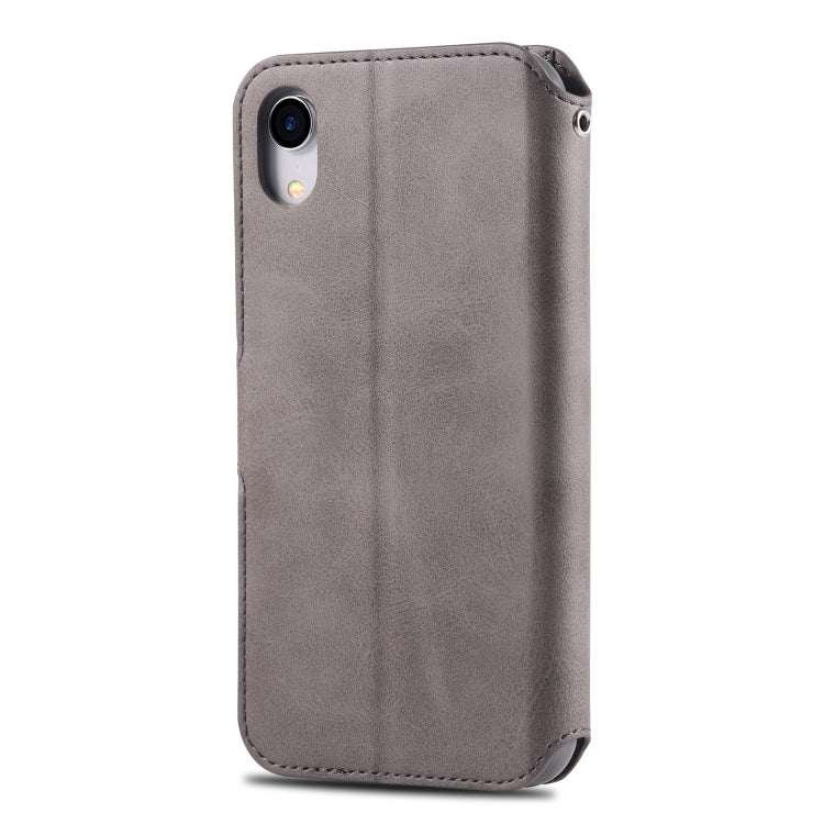 For iPhone XR AZNS Calf Texture Magnetic Horizontal Flip PU Leather Case with Holder & Card Slots & Photo Frame