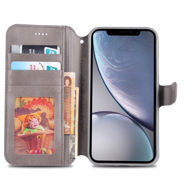 For iPhone XR AZNS Calf Texture Magnetic Horizontal Flip PU Leather Case with Holder & Card Slots & Photo Frame