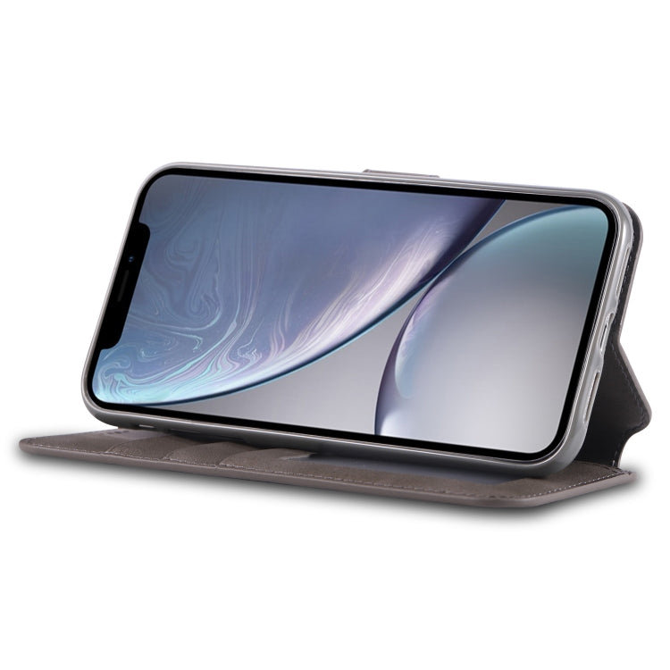 For iPhone XR AZNS Calf Texture Magnetic Horizontal Flip PU Leather Case with Holder & Card Slots & Photo Frame