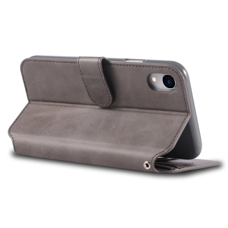 For iPhone XR AZNS Calf Texture Magnetic Horizontal Flip PU Leather Case with Holder & Card Slots & Photo Frame
