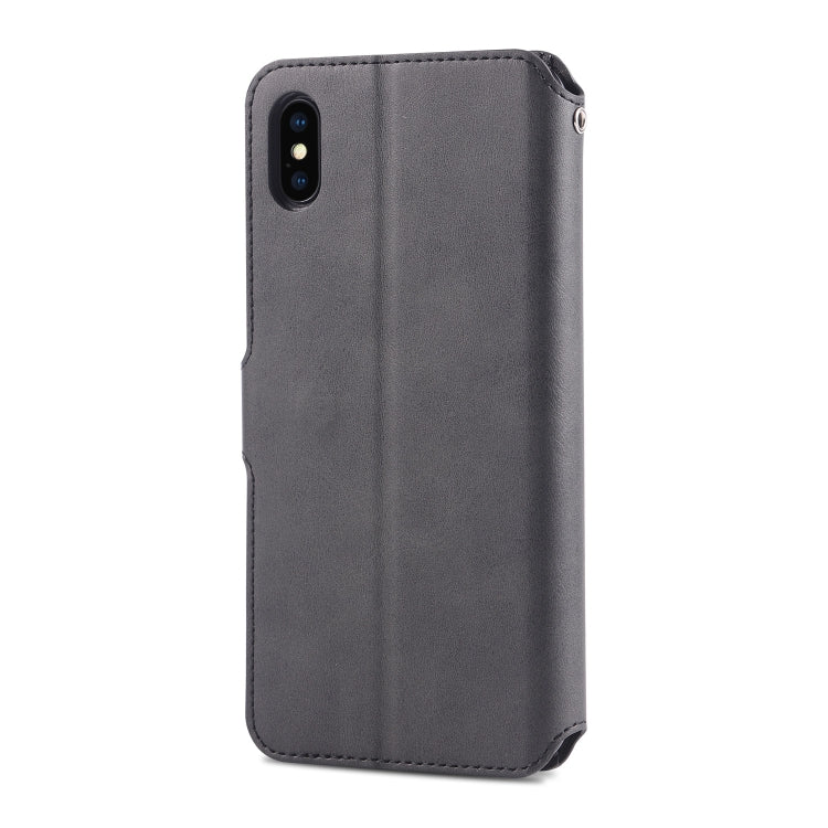 For iPhone XS Max AZNS Calf Texture Magnetic Horizontal Flip PU Leather Case with Holder & Card Slots & Photo Frame