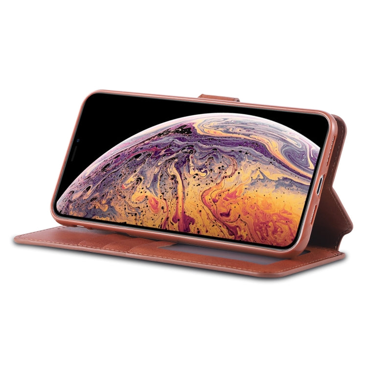 For iPhone XS Max AZNS Calf Texture Magnetic Horizontal Flip PU Leather Case with Holder & Card Slots & Photo Frame