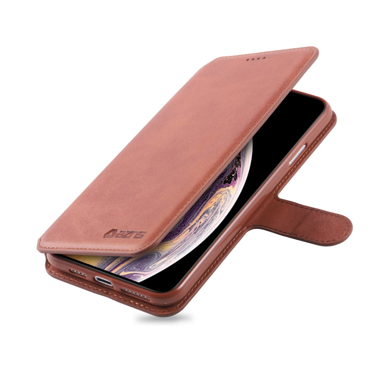 For iPhone XS Max AZNS Calf Texture Magnetic Horizontal Flip PU Leather Case with Holder & Card Slots & Photo Frame