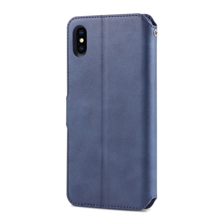 For iPhone XS Max AZNS Calf Texture Magnetic Horizontal Flip PU Leather Case with Holder & Card Slots & Photo Frame