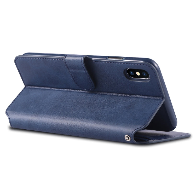 For iPhone XS Max AZNS Calf Texture Magnetic Horizontal Flip PU Leather Case with Holder & Card Slots & Photo Frame