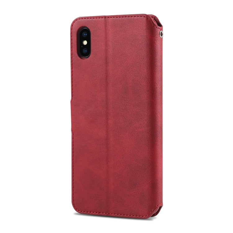 For iPhone XS Max AZNS Calf Texture Magnetic Horizontal Flip PU Leather Case with Holder & Card Slots & Photo Frame