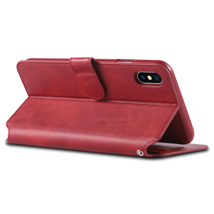 For iPhone XS Max AZNS Calf Texture Magnetic Horizontal Flip PU Leather Case with Holder & Card Slots & Photo Frame