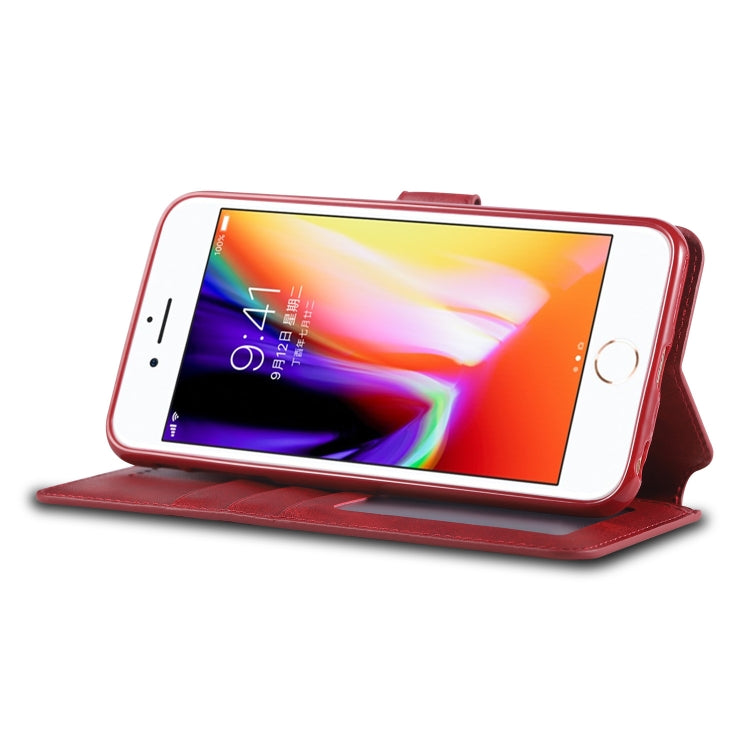 For iPhone 6 Plus / 6s Plus AZNS Calf Texture Magnetic Horizontal Flip PU Leather Case with Holder & Card Slots & Photo Frame