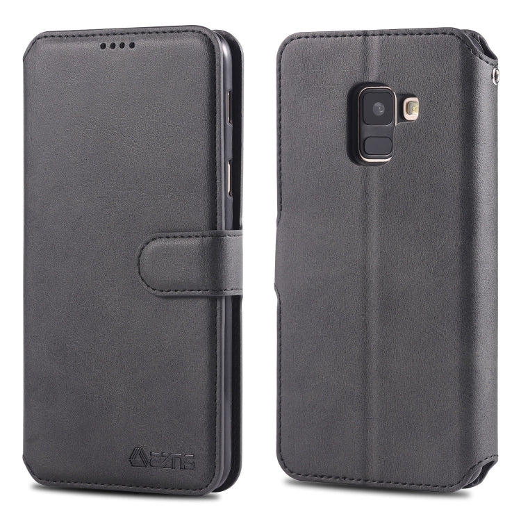 For Galaxy A6 2018 AZNS Calf Texture Magnetic Horizontal Flip PU Leather Case with Holder & Card Slots & Photo Frame