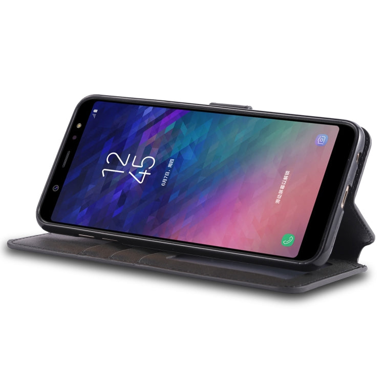 For Galaxy A6 2018 AZNS Calf Texture Magnetic Horizontal Flip PU Leather Case with Holder & Card Slots & Photo Frame