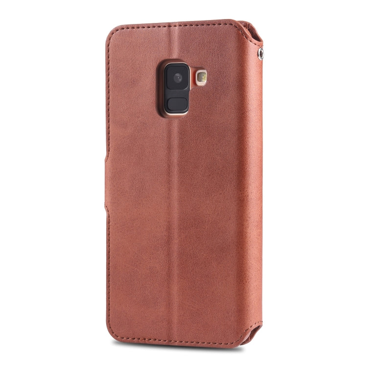 For Galaxy A6 2018 AZNS Calf Texture Magnetic Horizontal Flip PU Leather Case with Holder & Card Slots & Photo Frame