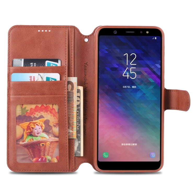 For Galaxy A6 2018 AZNS Calf Texture Magnetic Horizontal Flip PU Leather Case with Holder & Card Slots & Photo Frame