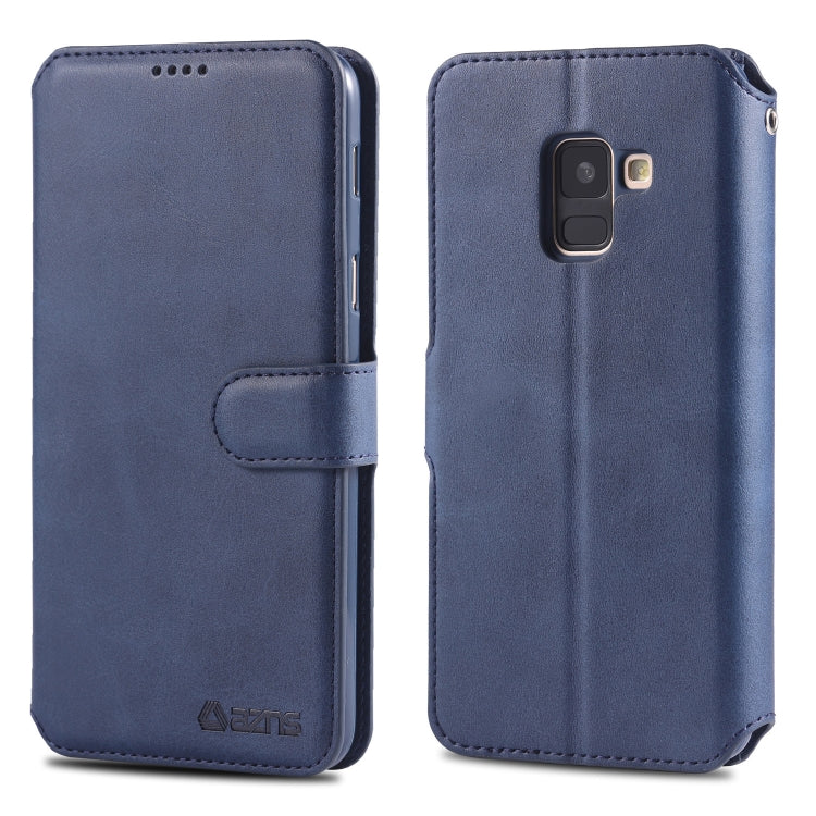 For Galaxy A6 2018 AZNS Calf Texture Magnetic Horizontal Flip PU Leather Case with Holder & Card Slots & Photo Frame