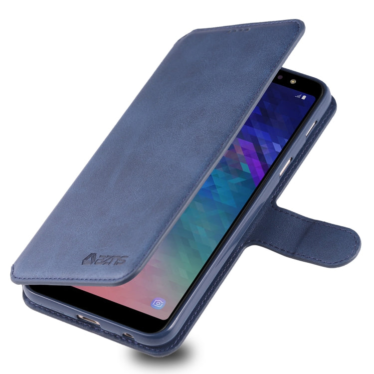 For Galaxy A6 2018 AZNS Calf Texture Magnetic Horizontal Flip PU Leather Case with Holder & Card Slots & Photo Frame