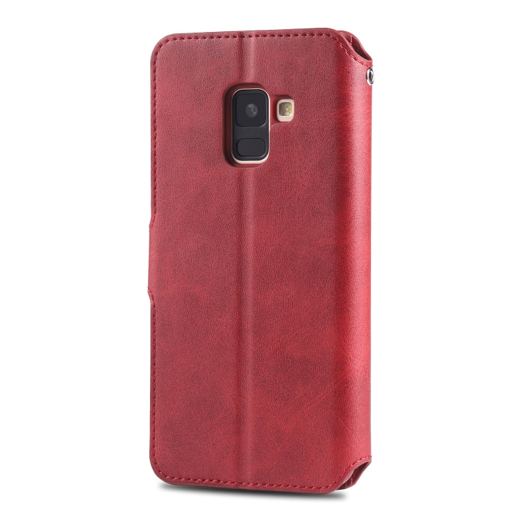 For Galaxy A6 2018 AZNS Calf Texture Magnetic Horizontal Flip PU Leather Case with Holder & Card Slots & Photo Frame