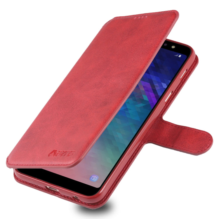 For Galaxy A6 2018 AZNS Calf Texture Magnetic Horizontal Flip PU Leather Case with Holder & Card Slots & Photo Frame