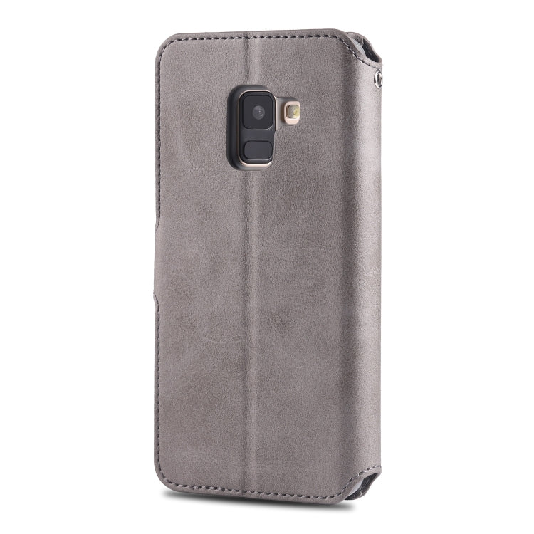 For Galaxy A6 2018 AZNS Calf Texture Magnetic Horizontal Flip PU Leather Case with Holder & Card Slots & Photo Frame