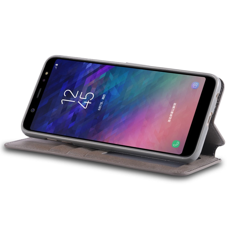 For Galaxy A6 2018 AZNS Calf Texture Magnetic Horizontal Flip PU Leather Case with Holder & Card Slots & Photo Frame