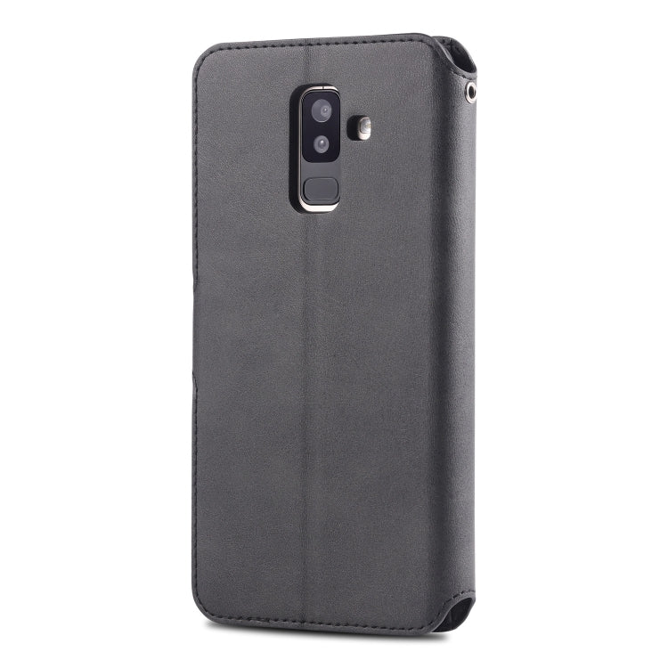 For Galaxy A6  Plus 2018 AZNS Calf Texture Magnetic Horizontal Flip PU Leather Case with Holder & Card Slots & Photo Frame
