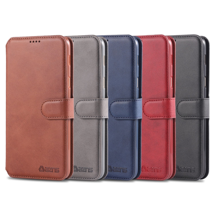 For Galaxy A6  Plus 2018 AZNS Calf Texture Magnetic Horizontal Flip PU Leather Case with Holder & Card Slots & Photo Frame