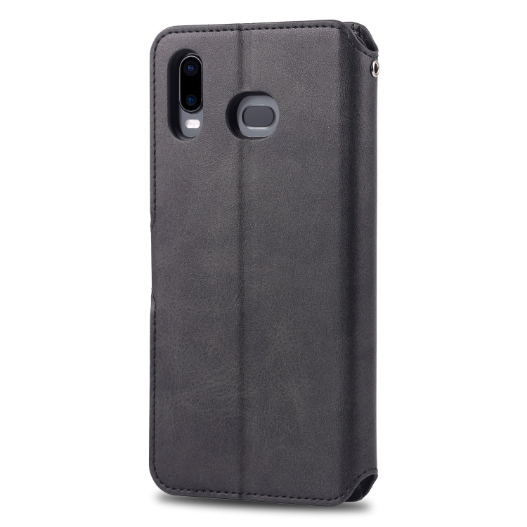 For Galaxy  A6s AZNS Calf Texture Magnetic Horizontal Flip PU Leather Case with Holder & Card Slots & Photo Frame