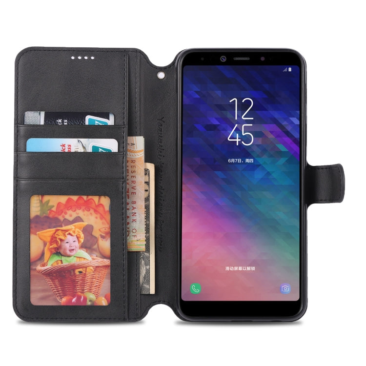 For Galaxy  A6s AZNS Calf Texture Magnetic Horizontal Flip PU Leather Case with Holder & Card Slots & Photo Frame