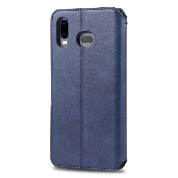 For Galaxy  A6s AZNS Calf Texture Magnetic Horizontal Flip PU Leather Case with Holder & Card Slots & Photo Frame