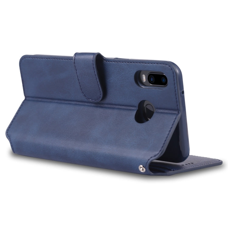 For Galaxy  A6s AZNS Calf Texture Magnetic Horizontal Flip PU Leather Case with Holder & Card Slots & Photo Frame