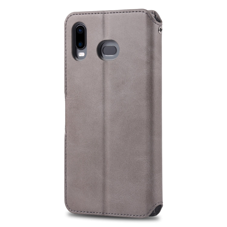 For Galaxy  A6s AZNS Calf Texture Magnetic Horizontal Flip PU Leather Case with Holder & Card Slots & Photo Frame