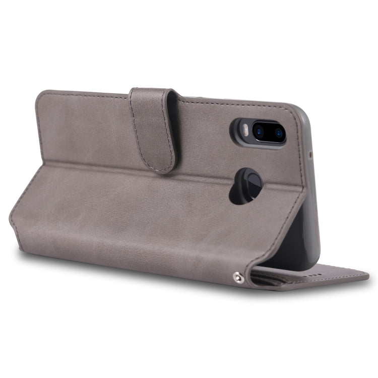 For Galaxy  A6s AZNS Calf Texture Magnetic Horizontal Flip PU Leather Case with Holder & Card Slots & Photo Frame