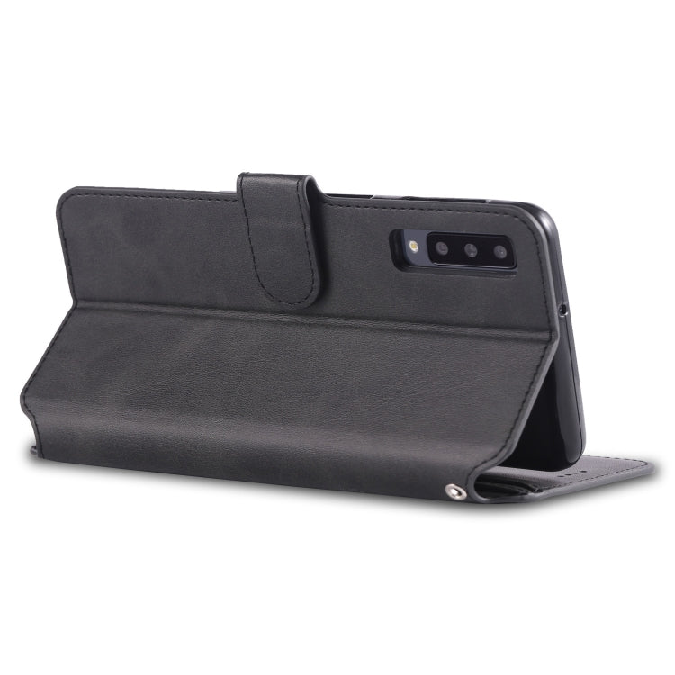 For Galaxy A7 2018 AZNS Calf Texture Magnetic Horizontal Flip PU Leather Case with Holder & Card Slots & Photo Frame