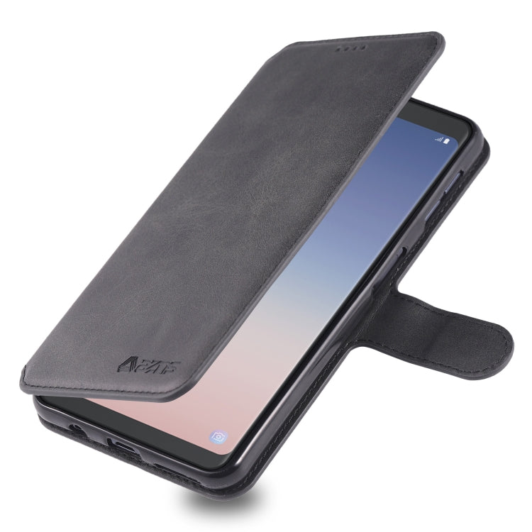 For Galaxy A7 2018 AZNS Calf Texture Magnetic Horizontal Flip PU Leather Case with Holder & Card Slots & Photo Frame