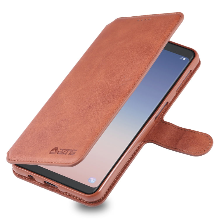 For Galaxy A7 2018 AZNS Calf Texture Magnetic Horizontal Flip PU Leather Case with Holder & Card Slots & Photo Frame