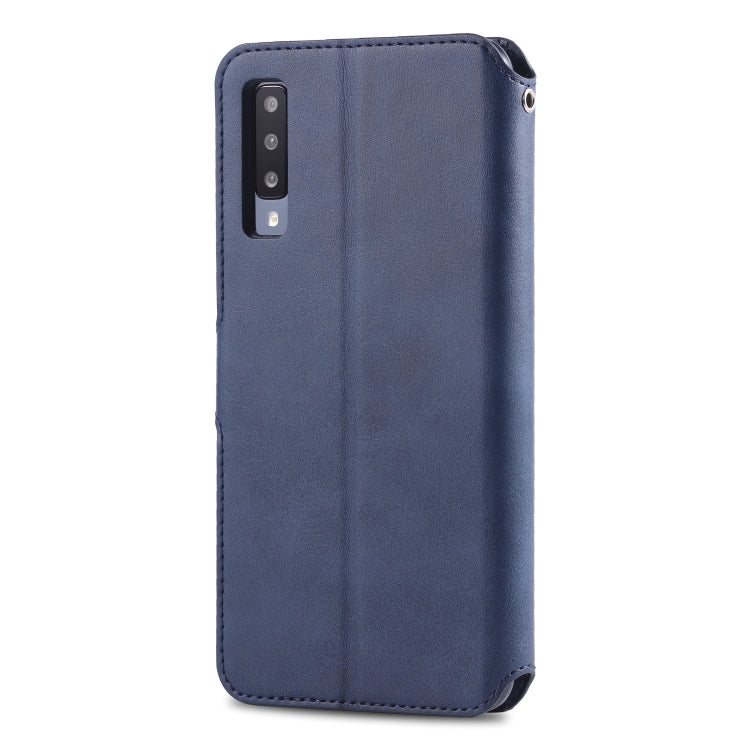 For Galaxy A7 2018 AZNS Calf Texture Magnetic Horizontal Flip PU Leather Case with Holder & Card Slots & Photo Frame