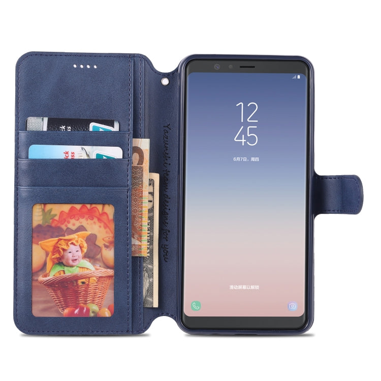 For Galaxy A7 2018 AZNS Calf Texture Magnetic Horizontal Flip PU Leather Case with Holder & Card Slots & Photo Frame