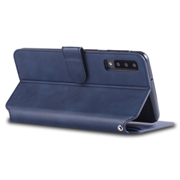 For Galaxy A7 2018 AZNS Calf Texture Magnetic Horizontal Flip PU Leather Case with Holder & Card Slots & Photo Frame