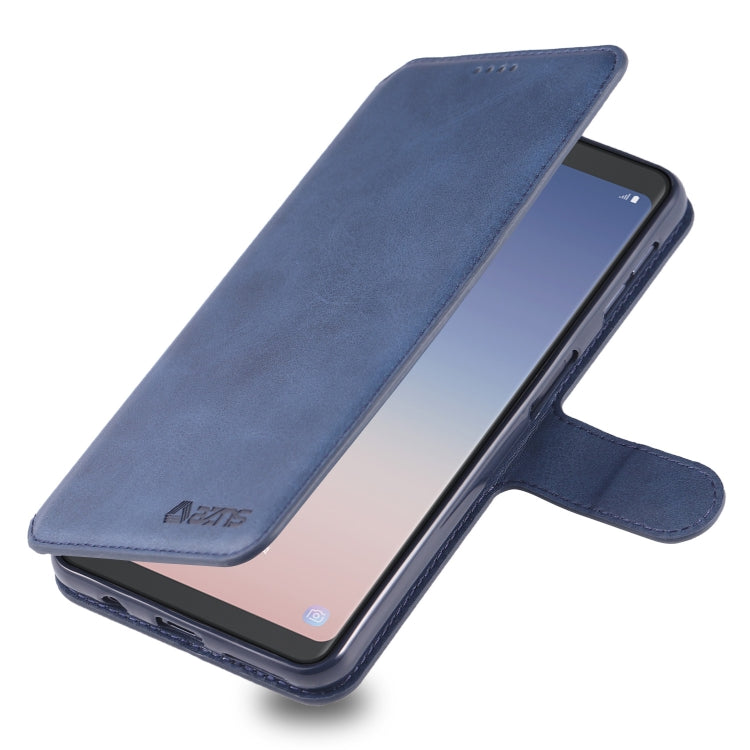 For Galaxy A7 2018 AZNS Calf Texture Magnetic Horizontal Flip PU Leather Case with Holder & Card Slots & Photo Frame