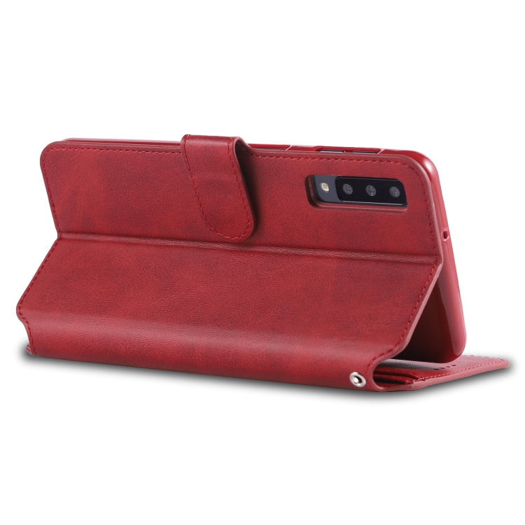 For Galaxy A7 2018 AZNS Calf Texture Magnetic Horizontal Flip PU Leather Case with Holder & Card Slots & Photo Frame