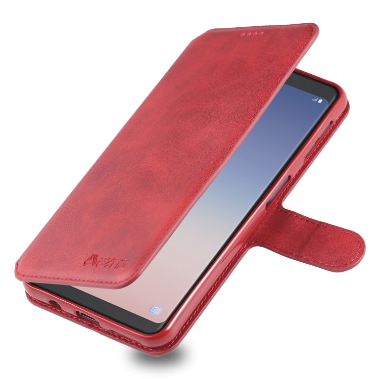 For Galaxy A7 2018 AZNS Calf Texture Magnetic Horizontal Flip PU Leather Case with Holder & Card Slots & Photo Frame