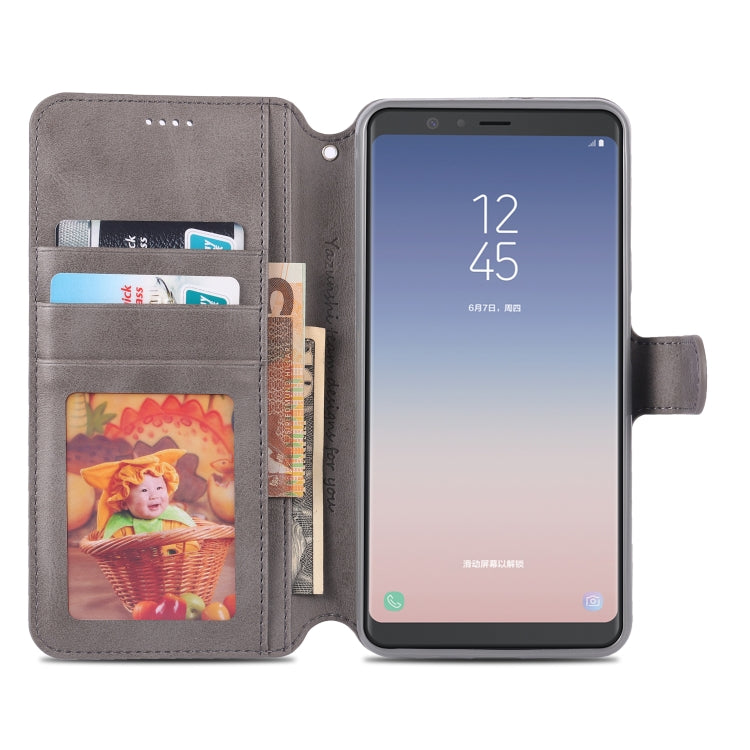 For Galaxy A7 2018 AZNS Calf Texture Magnetic Horizontal Flip PU Leather Case with Holder & Card Slots & Photo Frame