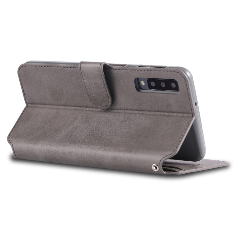 For Galaxy A7 2018 AZNS Calf Texture Magnetic Horizontal Flip PU Leather Case with Holder & Card Slots & Photo Frame
