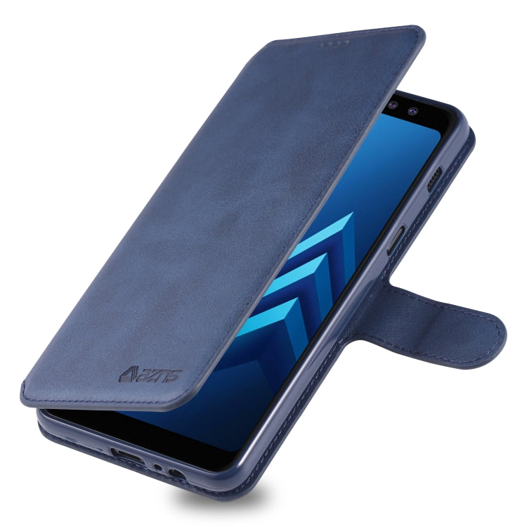 For Galaxy A8 2018 AZNS Calf Texture Magnetic Horizontal Flip PU Leather Case with Holder & Card Slots & Photo Frame